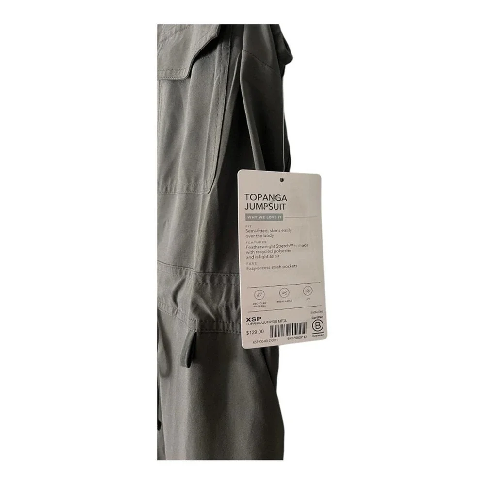 Athleta Topanga Jumpsuit Women's XS Petite Olive Green Featherweight Stretch NEW - Picture 4 of 8